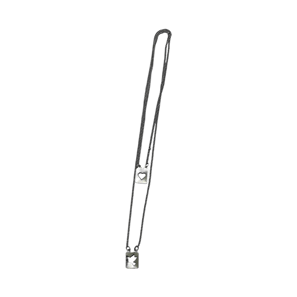 [021] Escapulario Aco Inox Espirito Santo e Coracao