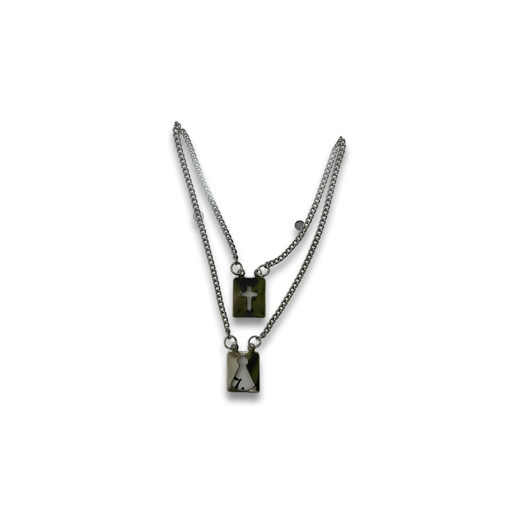 [022] Escapulario Aco Inox Nossa Senhora Aparecida com Cruz