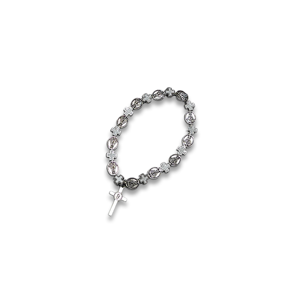 [032] Pulseira de Metal Medalha Nossa Senhora de Aparecida