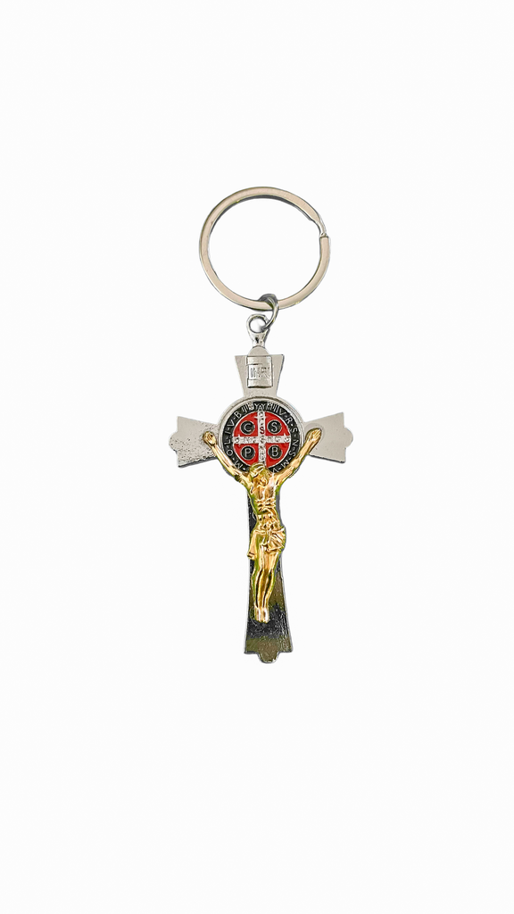 [043] Chaveiro de Metal Crucifixo  Sao Bento