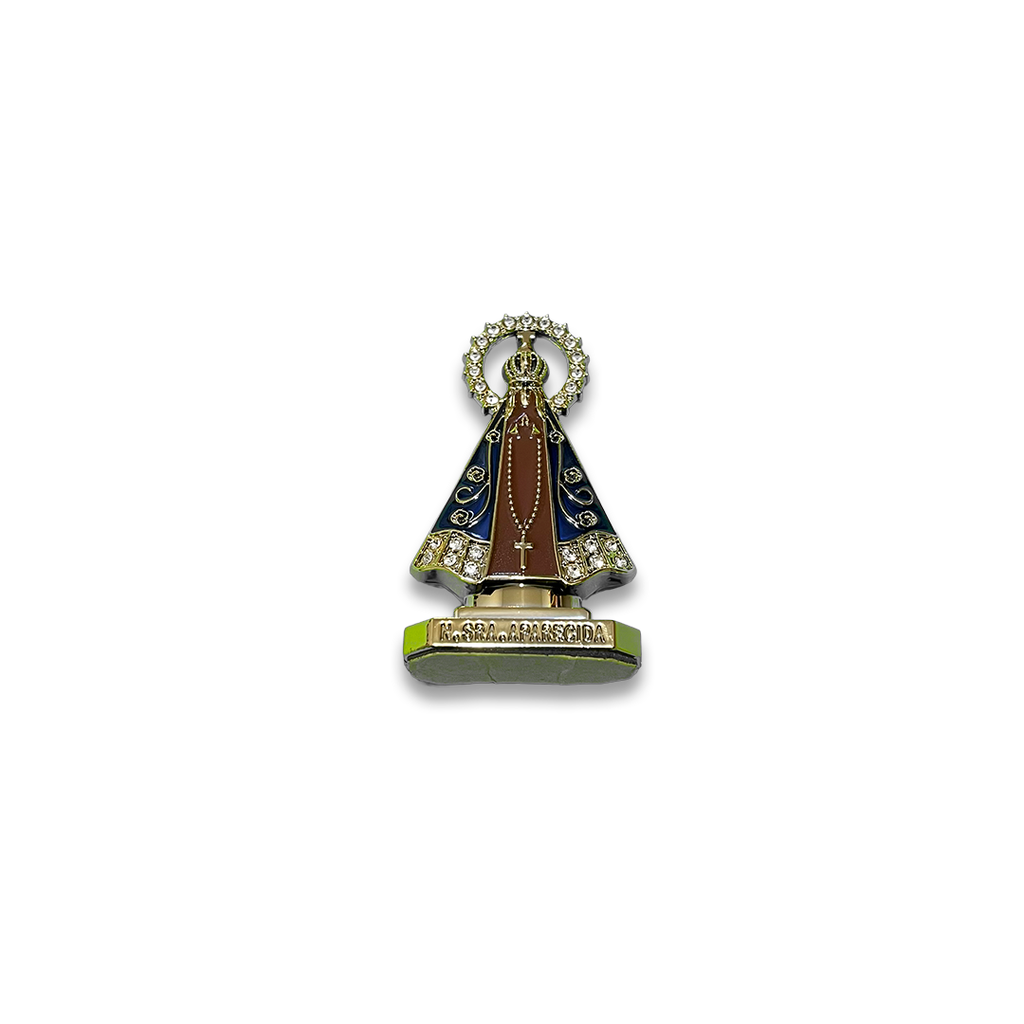 [050] Imagem Nossa Senhora Aparecida Grande Metal com Pedras
