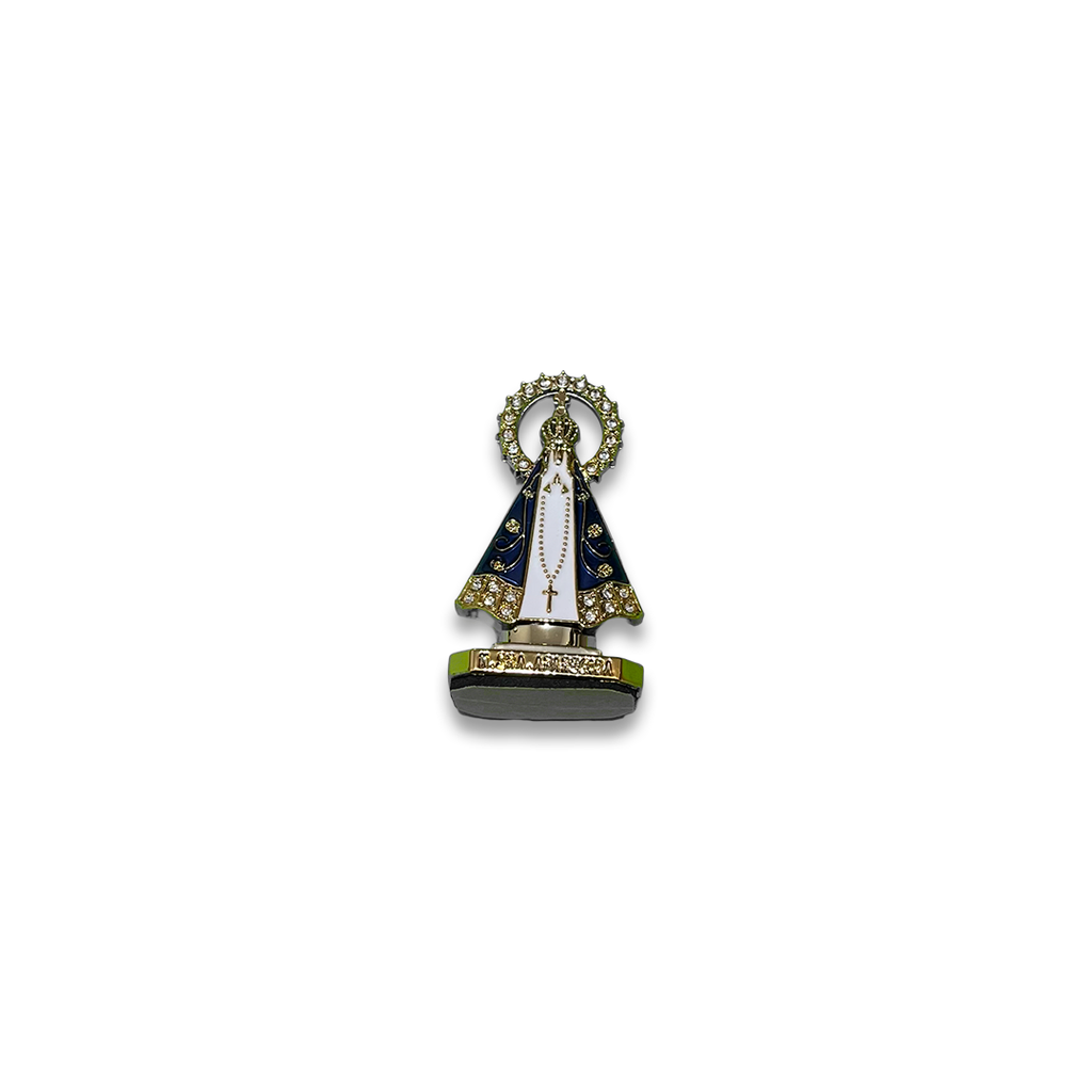 [053] Imagem Nossa Senhora Aparecida Pequena de Metal com Coroa