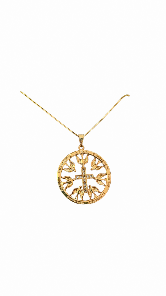 [107] Colar Dourado 7 Dons do Espirito Santo